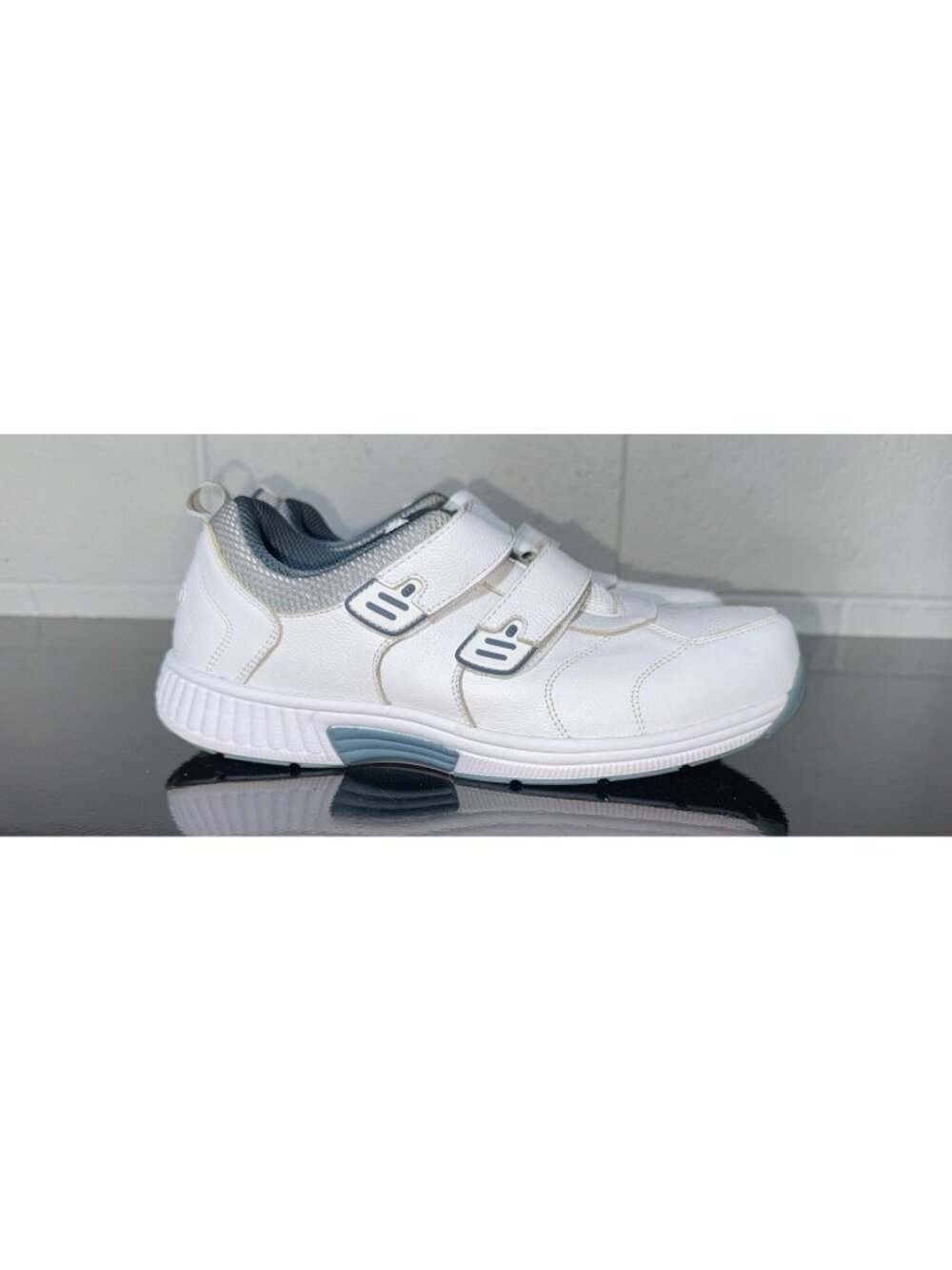 Orthofeet Alamo Mens Leather Athletic Diabetic Shoes Size 10.5 6E WIDE White